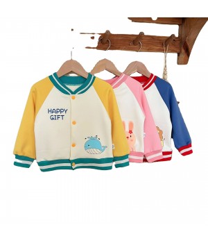 Children's Baseball Jacket Boys And Girls Milk Silk Warm Jacket Autumn And Winter New Baby Jacket