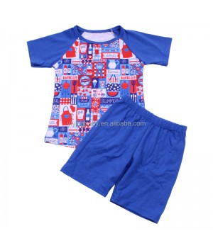Wholesale Boutique Kids boys Clothing Sets Summer Casual Kids Suits boys Custom Print Toddler Summer Sets