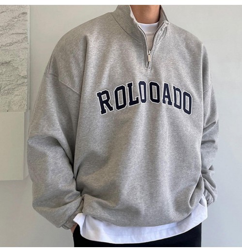 YITE High Quality French Terry Embroidery Streetwear Men's Half Zipper Sweatshirt Custom Logo Oversized Quarter Zip Hoodie